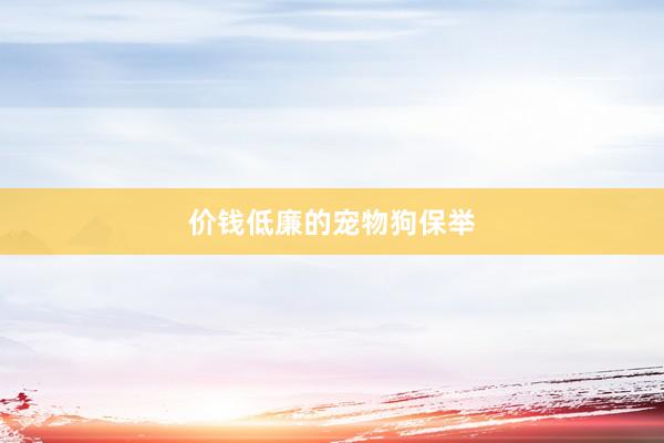 价钱低廉的宠物狗保举